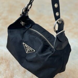 Vintage Authentic Prada Nylon Shoulder Bag Purse